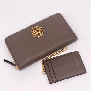 Tory Burch Britten Continental Wallet Portobello Like New